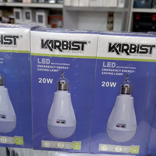 لامپ شارژی سرپیچی دکمه دار آویز دار 20 وات KIRBIST
