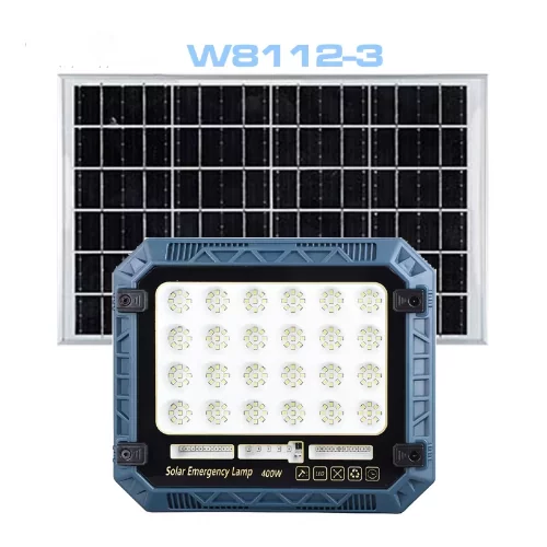 پروژکتور شارژی خورشیدی ریموت‌دار 400 وات مدل W8112-3